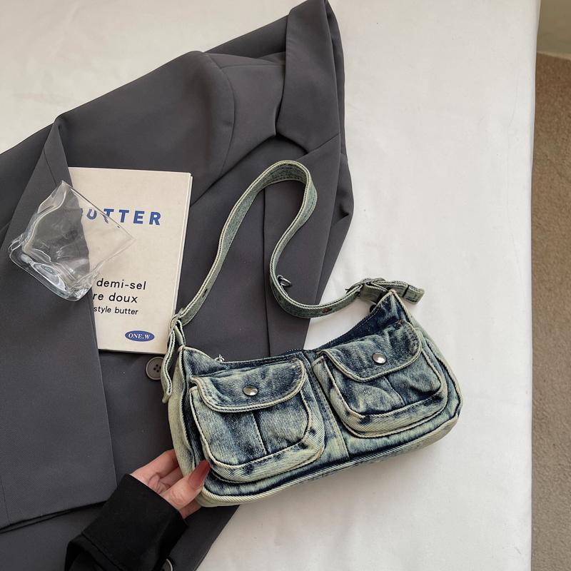 Vintage Denim Underarm Bag Women's Shoulder Bag