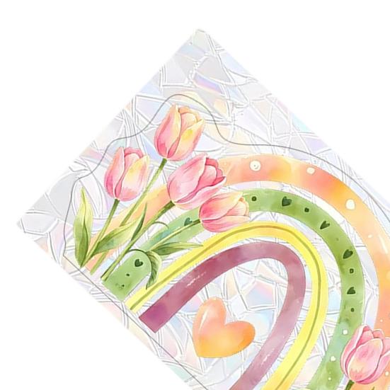 Regenbogen Sonnenfänger Fensteraufkleber Bunte Prismatische Blumen Kollisionsschutz Fensteraufkleber Wiederverwendbar Statisch Glastür