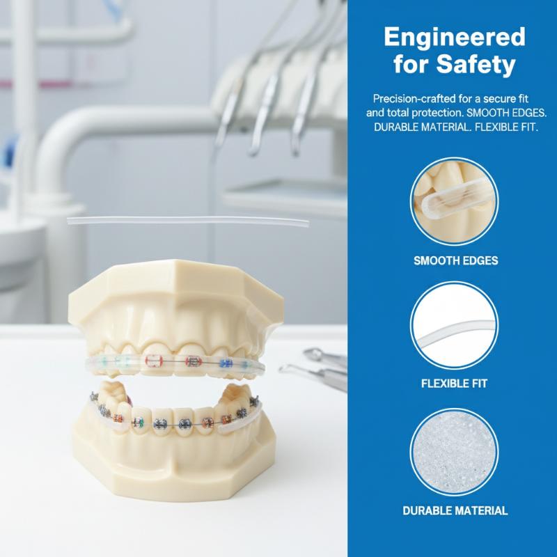 Dental Bracket Protector Sleeve Soft Silicone Anti Scratch Strip for Braces Cover Gentle  Care for School Home 2/4Pcs