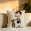 The Cartoon Mr Bean Square DoubleSided printed Pillow Case Bedroom Bedside Pillow Sofa Cushion Cover