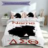 3pcs Custom Name Delta Sigma Theta Set,Includes 1 Duvet Cover and 2 Pillowcases,All-season Bedroom Decor