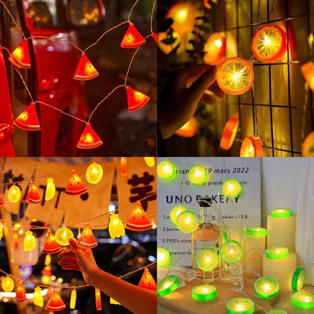 LED-Zitronen-Lichterkette mit Batteriebox für festliche Dekoration und Outdoor-Partys