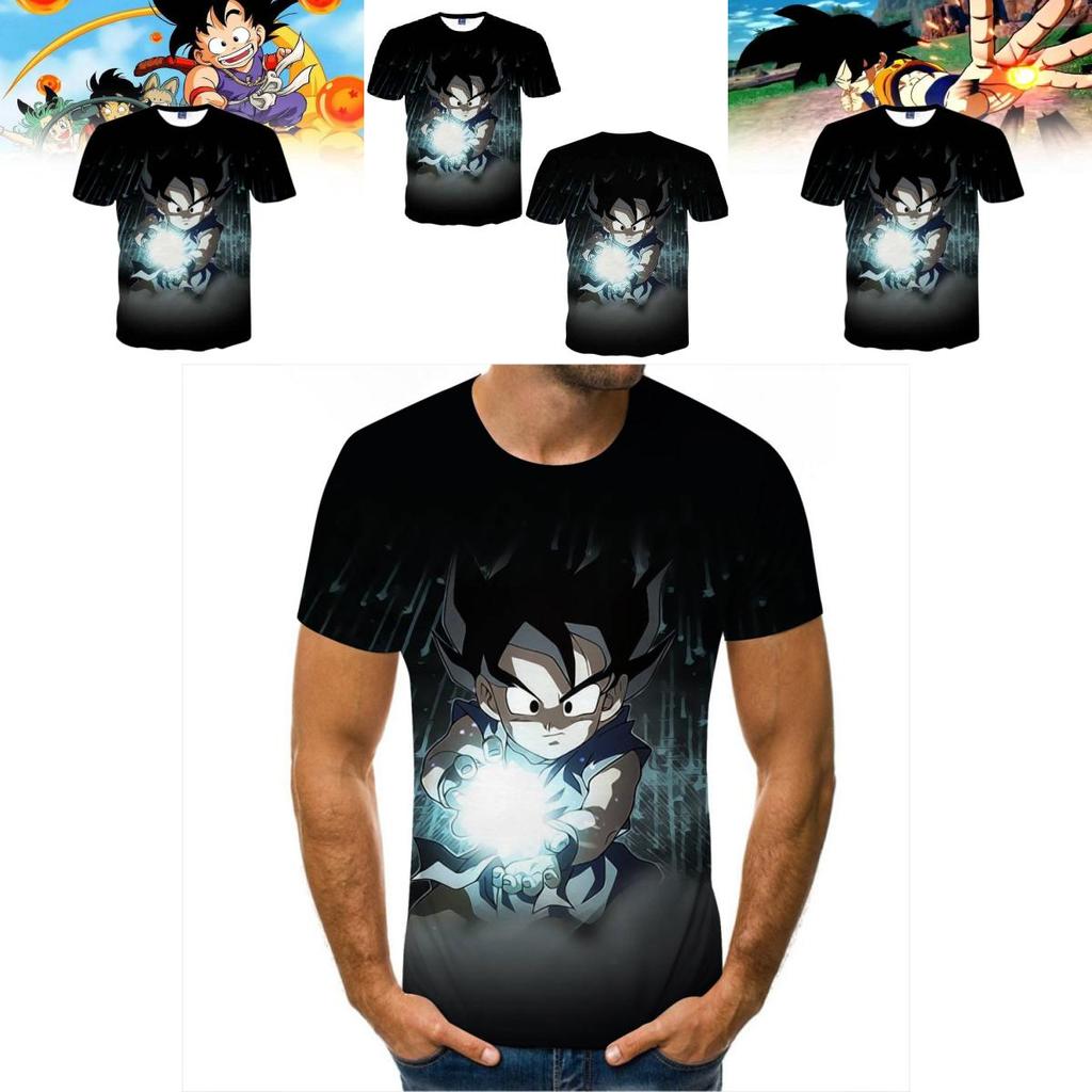Trendy Anime Dragon Ball Series Men's T-shirt With Unique 3d Digital Print For Casual Wear