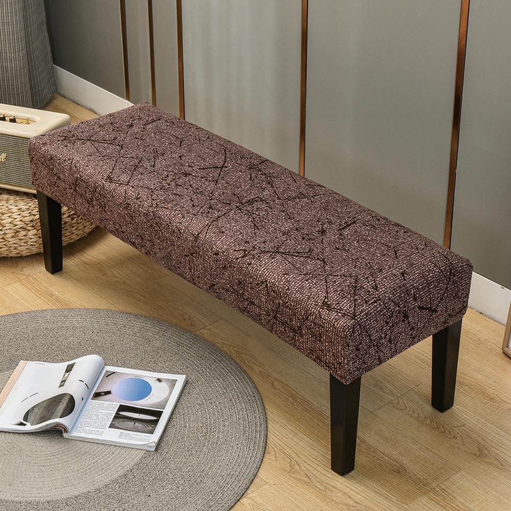 Dining Bench Cover Stretch Upholstered Bench Slipcover Printed Bench Seat Protector Rectangle Bench Covers for Dining Room Bedroom Living Room Kitchen