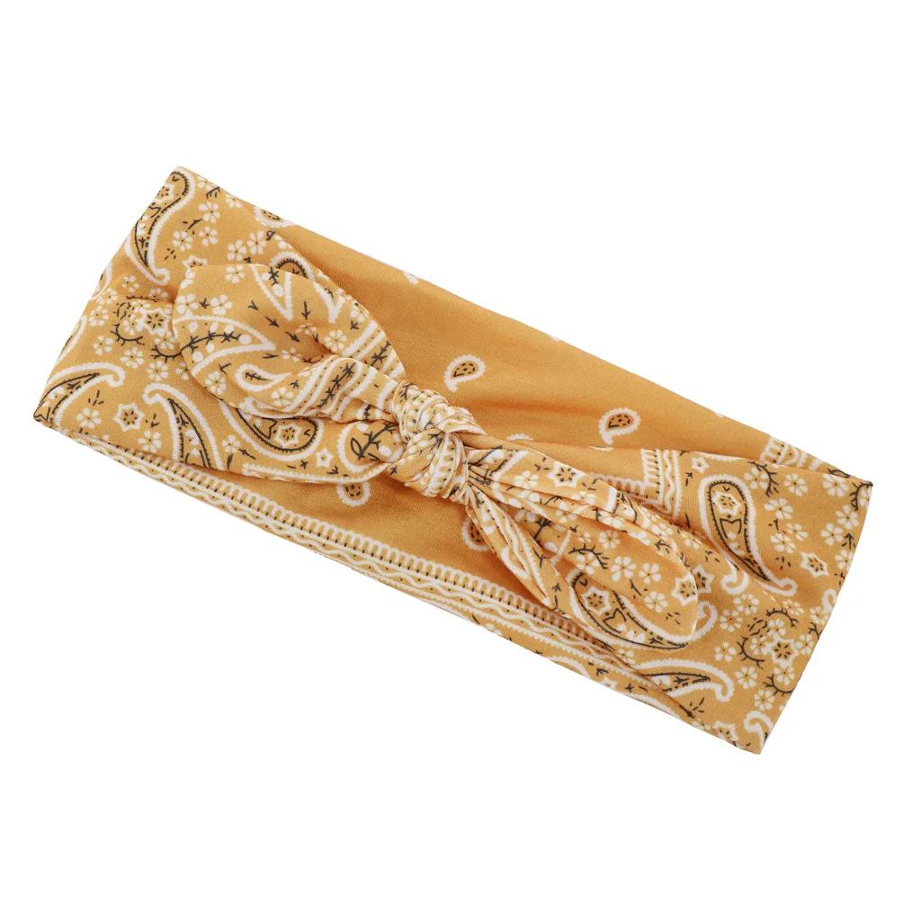 Paisley Print Headbands Bohemia Women Hair Bands Soft Elastic Headwear Fashion Scrunchies Turban Twisted Knotted Headwrap Girls