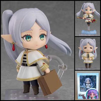 In Stock 10cm Frieren: Beyond Journey's End Frieren #2367 Action Figure Elf Ears & Magic Staff Ornament Gifts