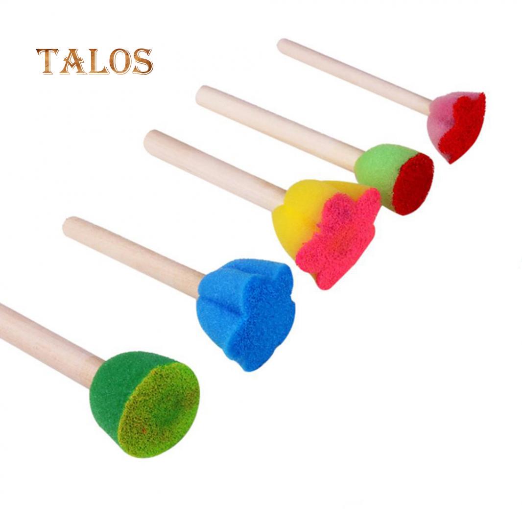 OUGEYA 5 шт. деревянная губка кисти для рисования DIY инструменты для граффити детские — фото 4