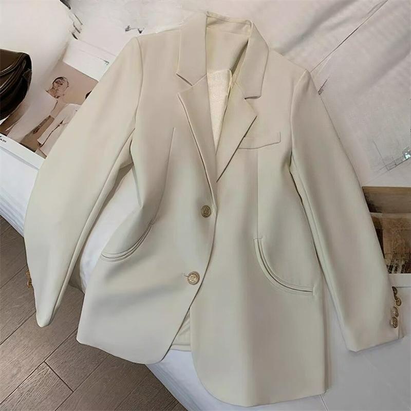 Spring and Summer Coffee Color Suit Jacket Female Temperament Loose Casual Shoulder Small Suit Commuter