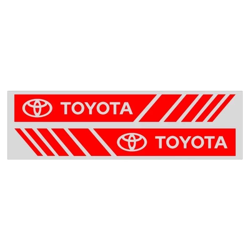 

2 шт. Наклейка 3D с боковой полосой и значком для зеркала заднего вида автомобиля, стайлинг автомобиля для Toyota Chr Corolla Yaris Rav4 E150 E120 Land Cruiser 200