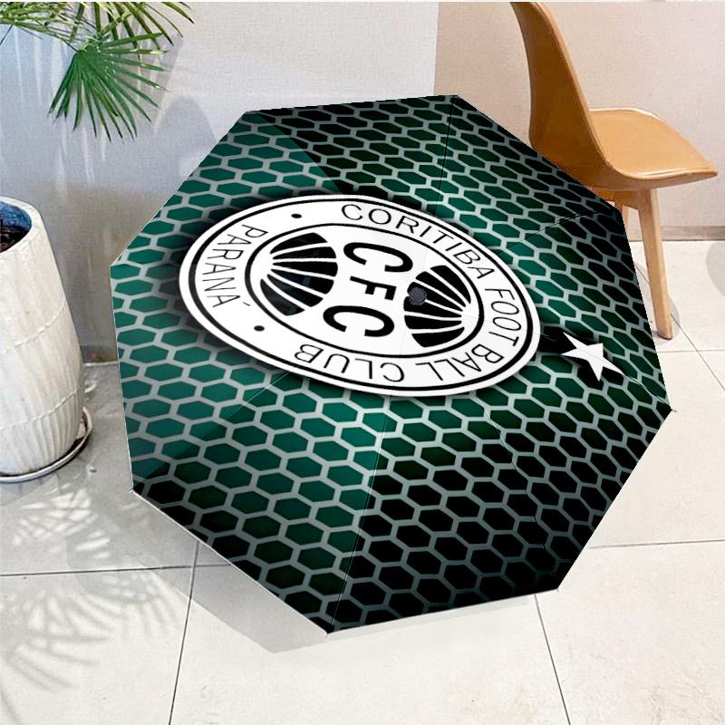 Cori-tiba Football Club Crest Printed Automatic Umbrella, 8-Frame for Travel, camping, Casual Umbrella, Essential Gift for for family and friends