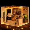 CUTEROOM Dollhouse Handmade Kit Set Miniature, Beginner's DIY Wooden Dollhouse Kit with Dustproof Cover and LED Light (H021)