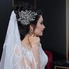Rhinestone Bridal Handmade Headwear for European & American Weddings - Side Updo and Evening Dress Accessory A320