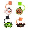 4 peças Toppers de Canudo de Morcego para Copos Tumblers Toppers de Canudo de Halloween Aranha Fantasma Abóbora Cobertura de Canudo para Canudos de 8mm Topper de Canudo Macio
