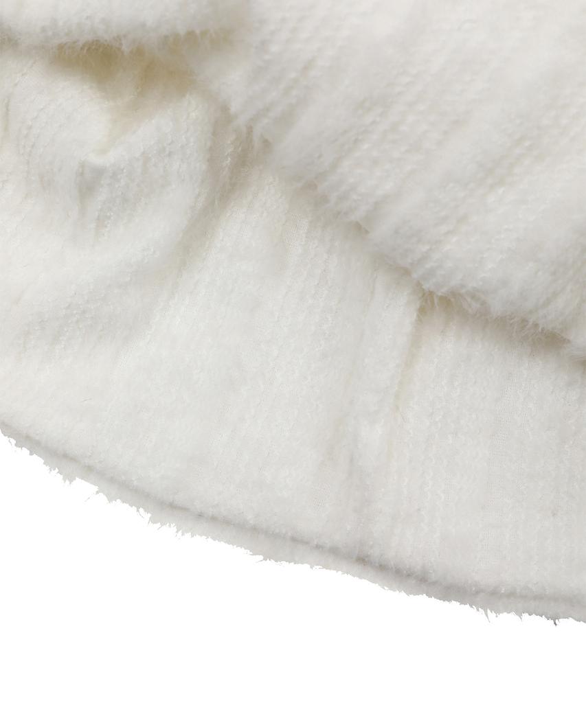 BAUF Button Fluffy Beanie [Ivory]