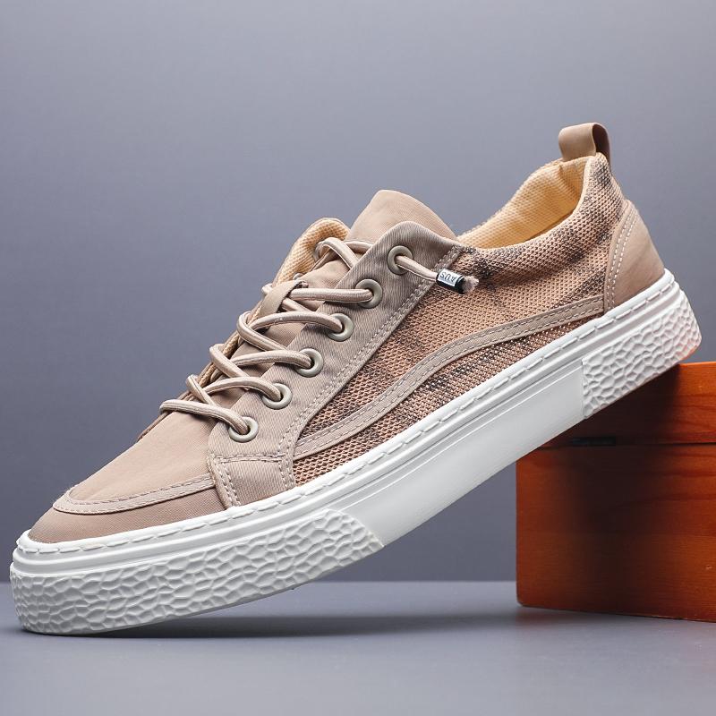 

Модная мужская повседневная обувь Новая горячая распродажа Нескользящая шнуровка Сетчатый холщовый модный кроссовок Удобные балетки Мужская стильная обувь SS25602 38 хаки