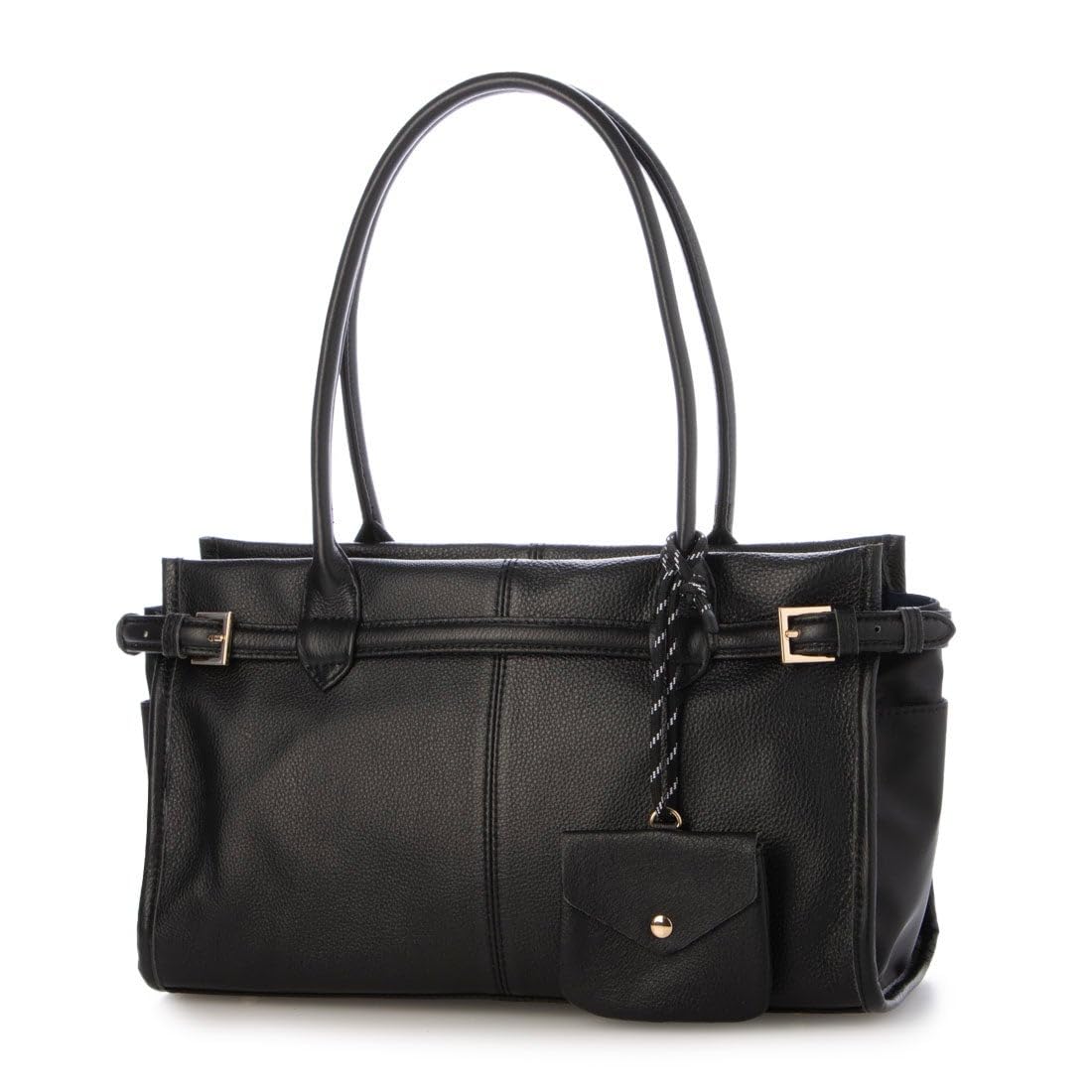 Женская сумка-тоут Perke из кожи и нейлона, пейзажная, 80-00-00240, Черная