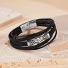 Hot Selling Hand Woven Leather Jewelry European American Personalized Trend Multi-layer Bracelet Men