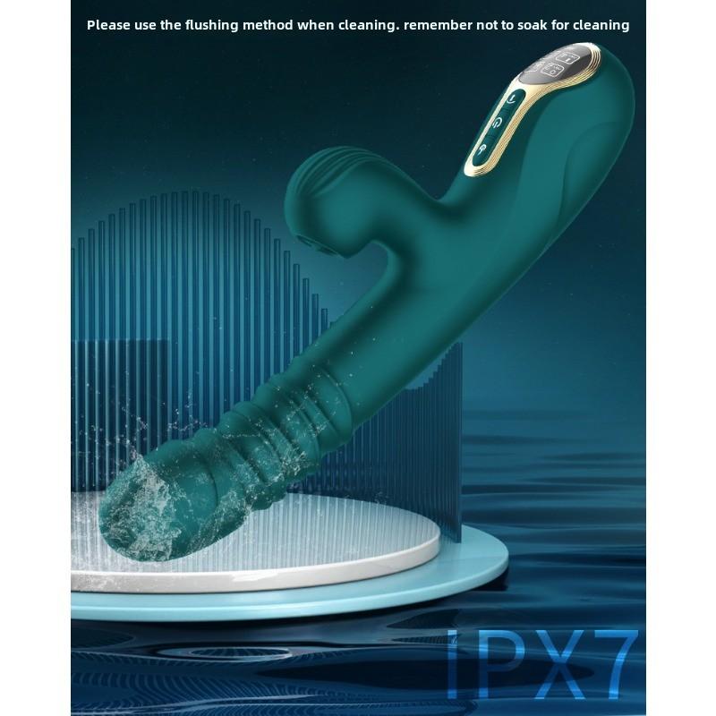 Multi-functional Telescopic Vibrator Intelligent Display Fast Piston Heating Sucking Tongue Licking Masturbator