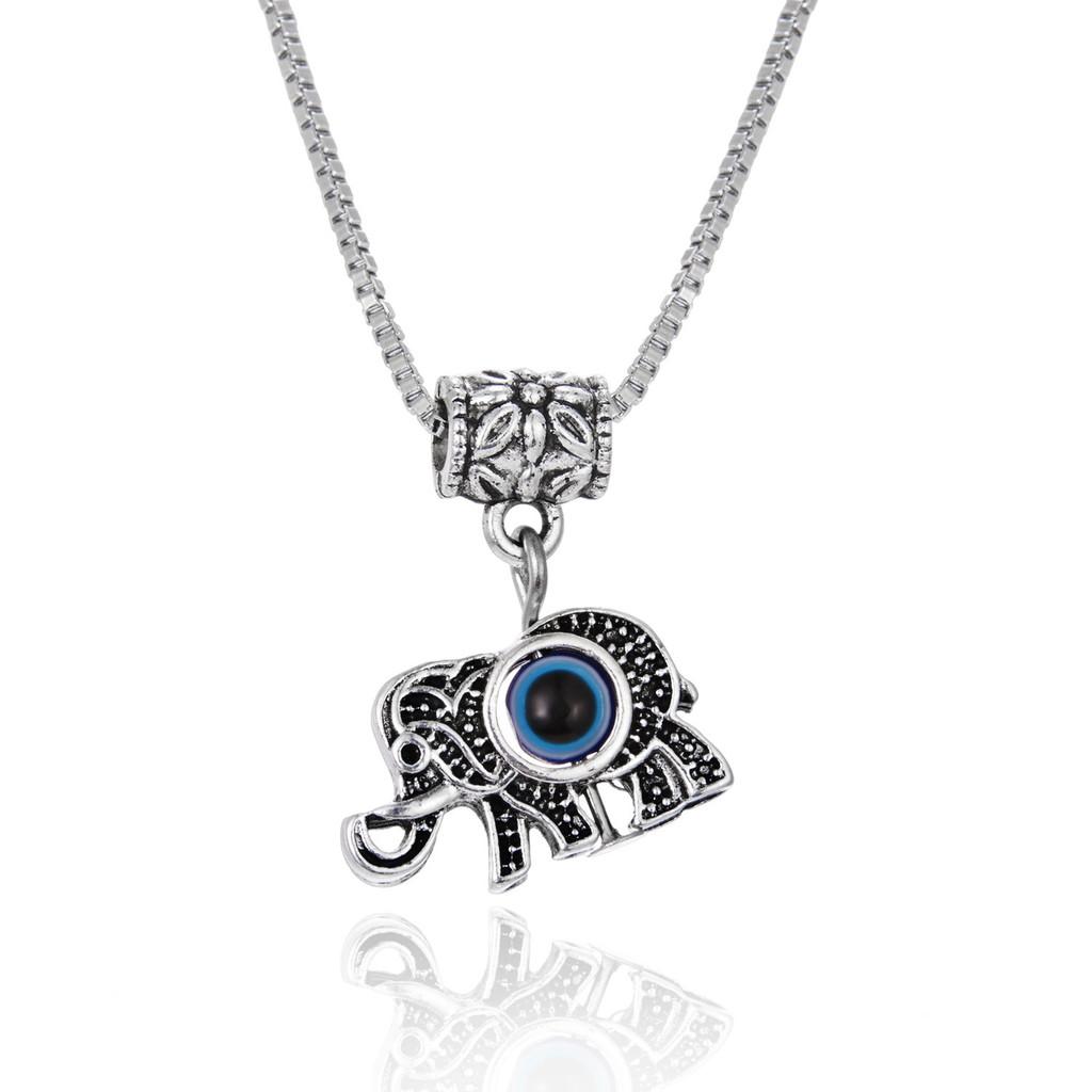 Butterfly And Elephant Alloy Pendant Chain With Blue Eyes For Trendy Fashion