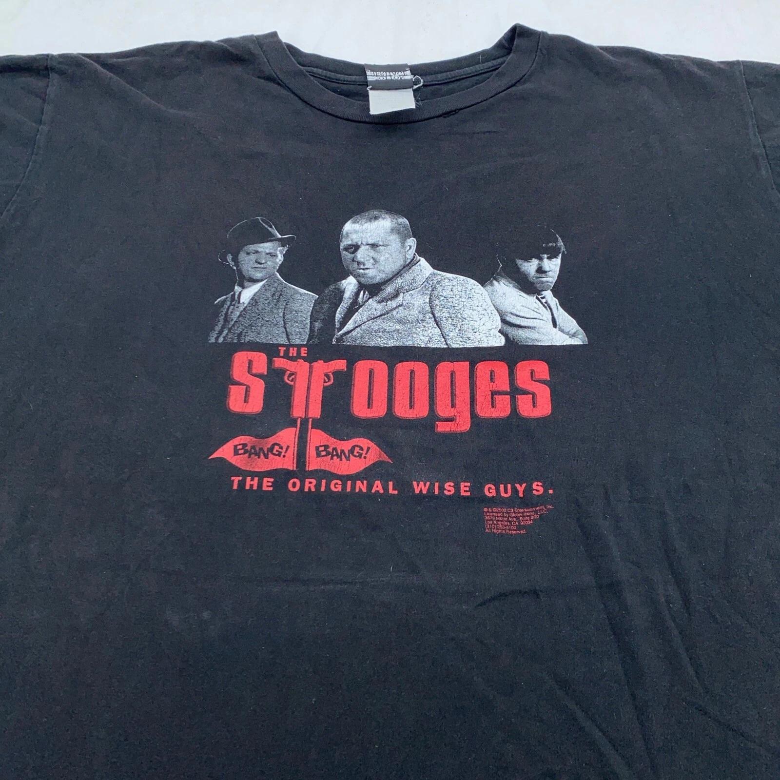 vtg THE THREE STOOGES THE ORIGINAL WISE GUYS 90s T-Shirt 3XL sopranos parody S