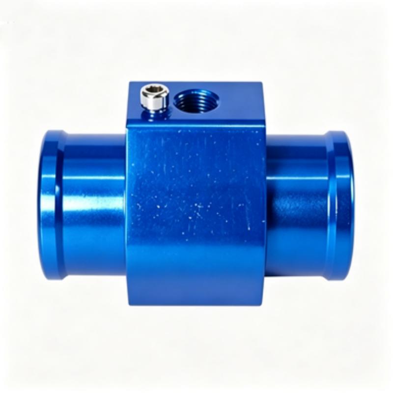 Water Temperature Sensor Adapter Tee Blue Aluminum Alloy 30mm for Car Engine Refitting