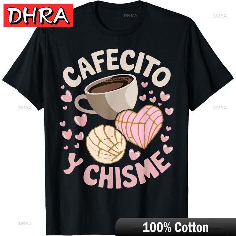 100 Cotton Coffee and Gossip Latina Mexican Baked Concha Pastry Conchas TShirt Featuring Aesthetic Loose Y2K Cool Stylish 4XL