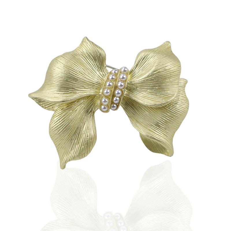 

Модная брошь-бантик с жемчугом, женская изысканная булавка для корсажа