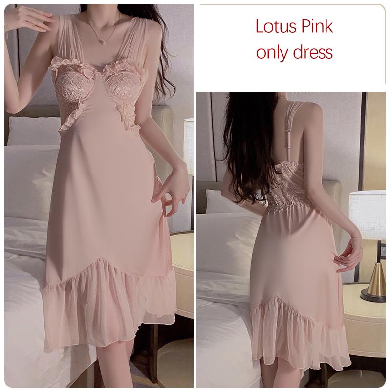 

Осенне-зимняя женская пижама с подтяжками, сексуальная спинка, кружевные накладки на грудь, стальные кольца, пуш-ап, женский комплект M