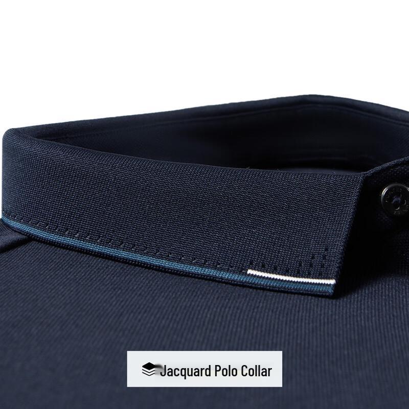 Futing Men's Silk Blend Pique Long-Sleeve Polo Shirt