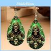 Themed Halloween Horror Skull Pumpkin Pattern Women Earrings For Cosplay Use