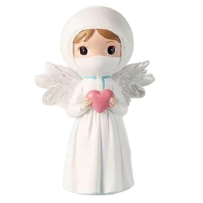 Angel Nurse Resin Ornament - Cute White-Clad Desktop Decoration for Nurse's Day