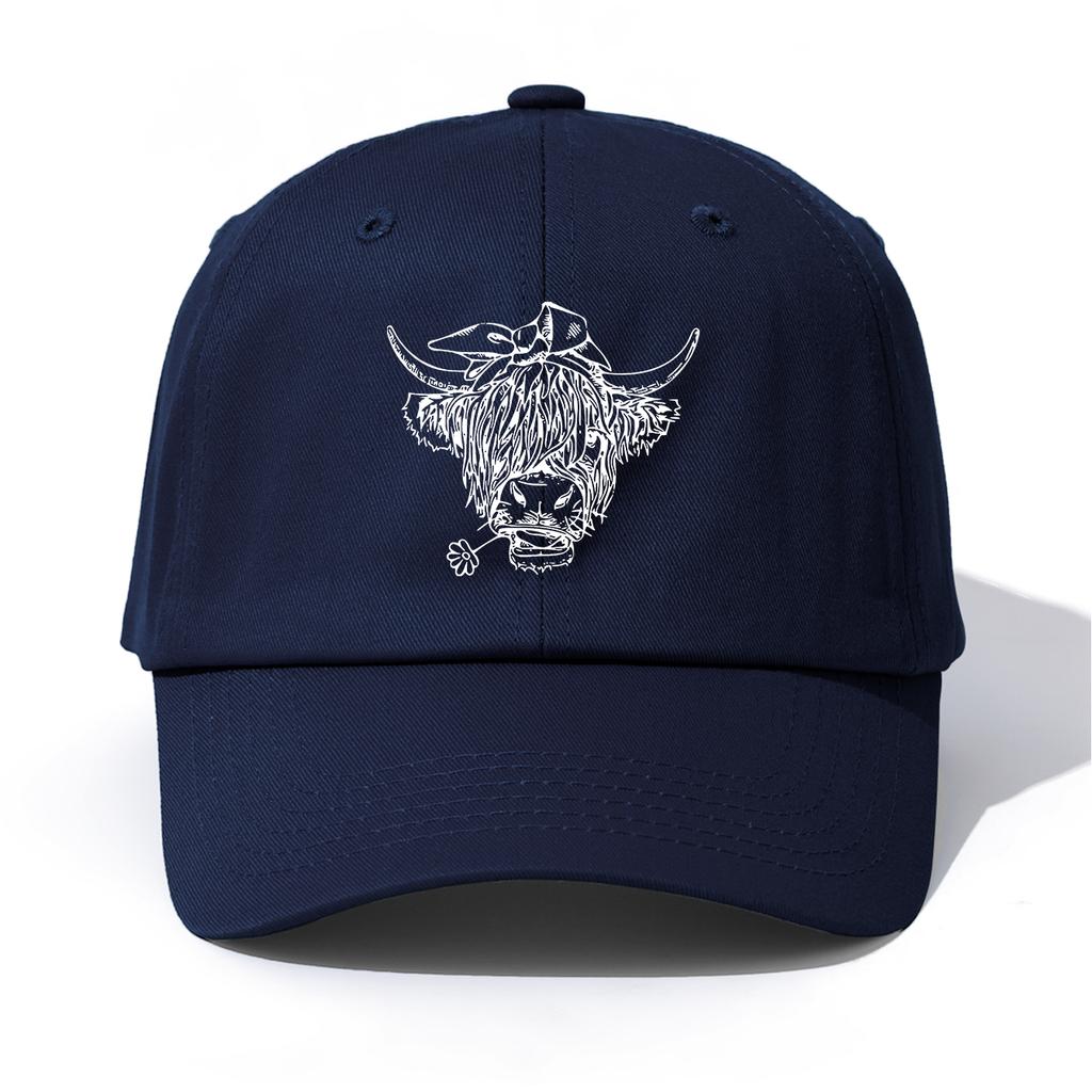 1pc COW Print Baseball Cap for Adults,Minimalist Retro Style Casual Soft Adjustable Dad Hat,Perfect As Gift