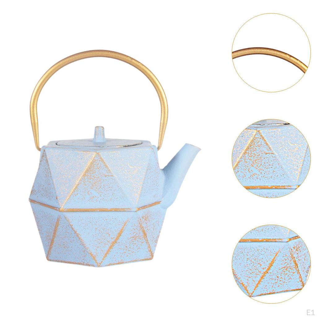 Cast Iron Tea Pot Kettle Teapot 1.2L European Style Multifunctional Traditional Handcrafted