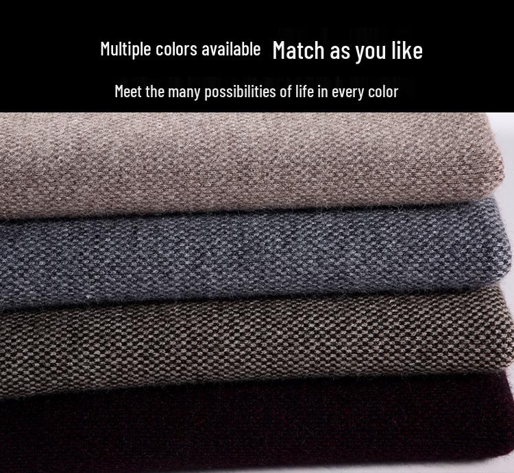 Men's Thick Warm Wool Half-Zip Sweater for Autumn/Winter - Middle-aged Base Layer Dad's Outfit