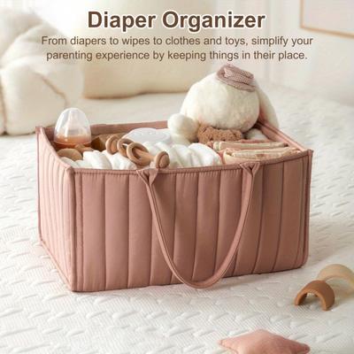 Portable Baby Diaper Organizer Bag with Handle Large Capacity Multipurpose Travel-Friendly Baby