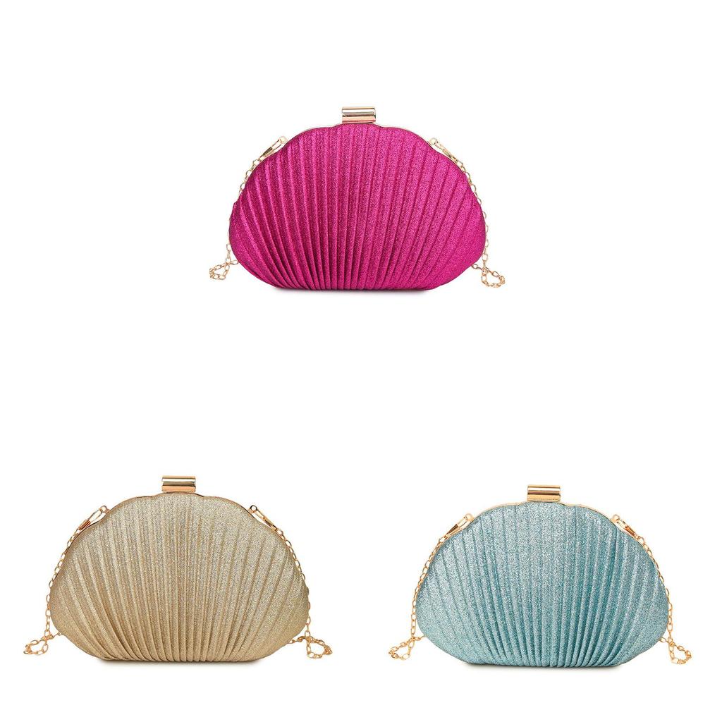 Elegant European Style Shell Bag With Chain Strap For Evening Party And Daily Use
