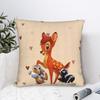 Kawaii Bambi Square Pillow Cases  Cushion Covers Custom Zippered Decor Throw Pillow Case Cover for Sofa 45*45cm