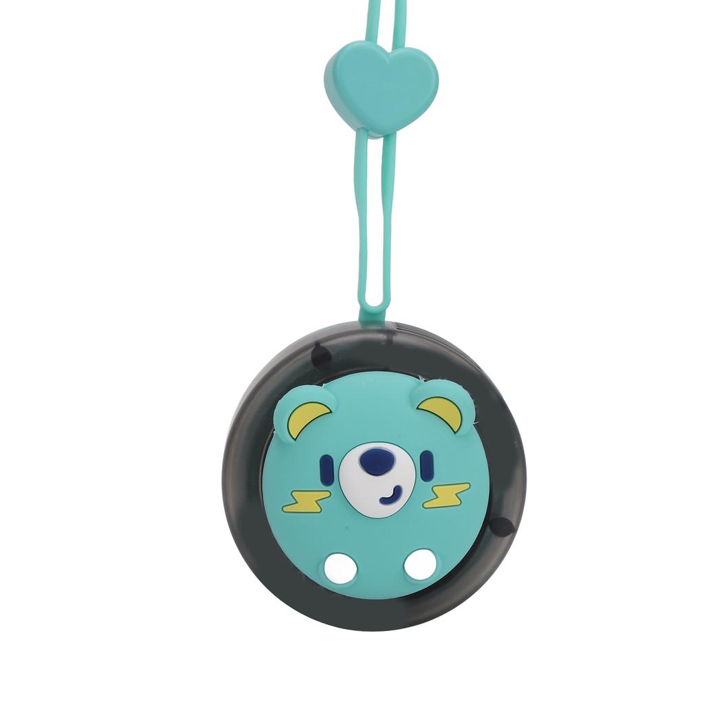 Neck Hanging Fan for Kids Adults 3 Speed Bladeless Plastic USB Rechargeable Quiet Cute Cartoon Portable Necklace Fan for Outdoor
