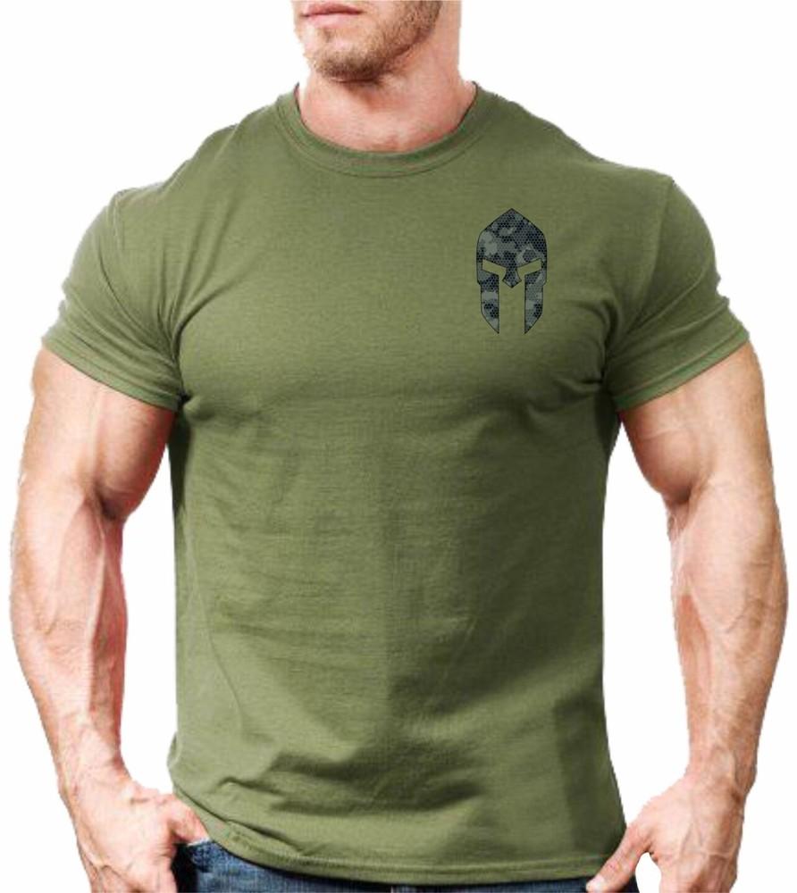

Spartan Helmet Camo TShirt Gym Motivation Workout Training Bodybuilding Top pok Unisex T-Shirt S