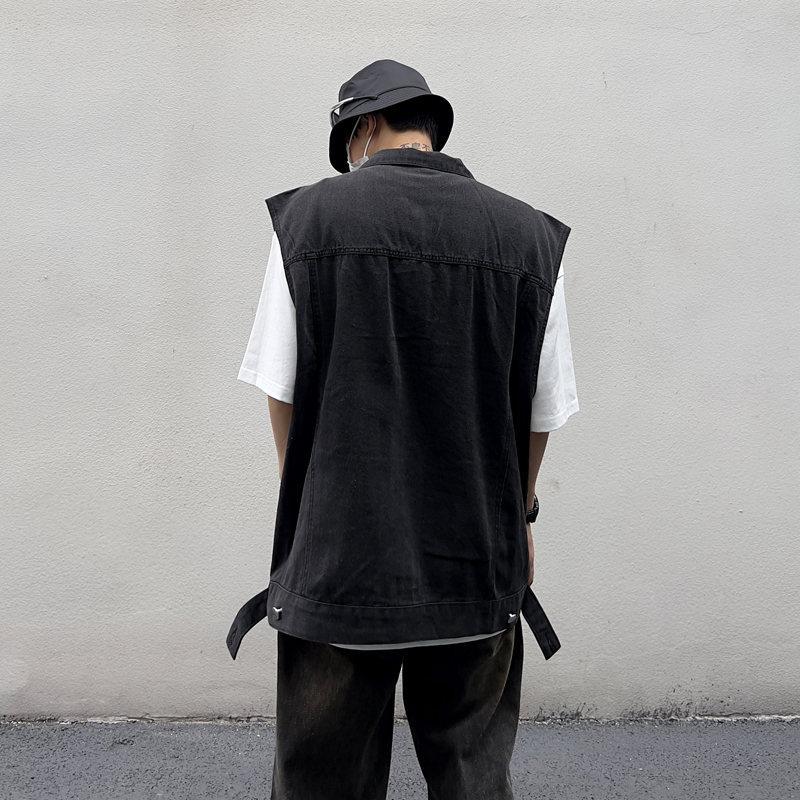 Men Loose Sleeveless Denim Vest Casual Workwear Outerwear