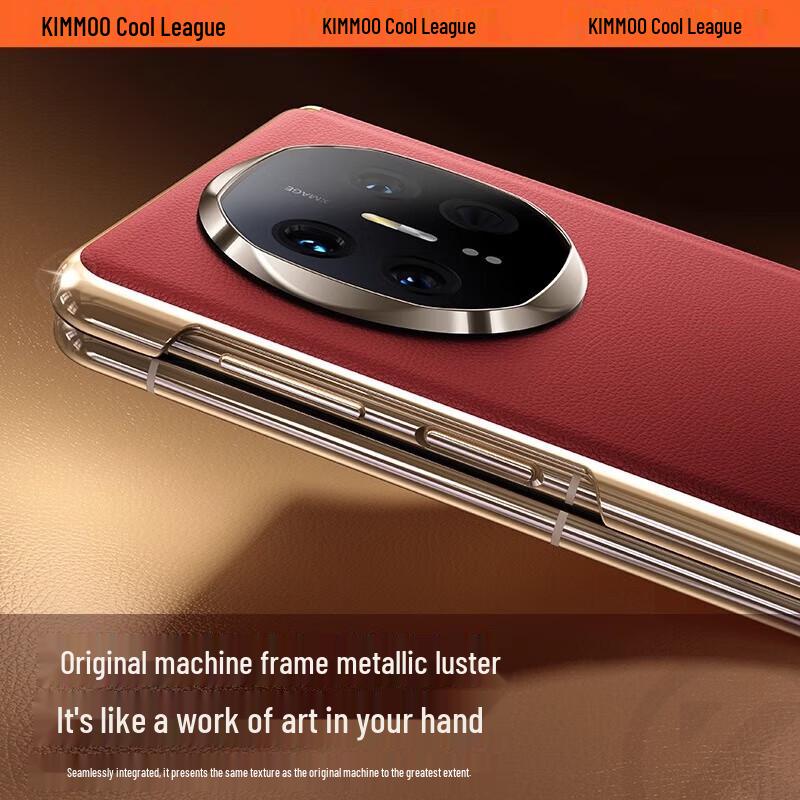KUMO Magnetic Hinge Genuine Leather Folding Phone Case