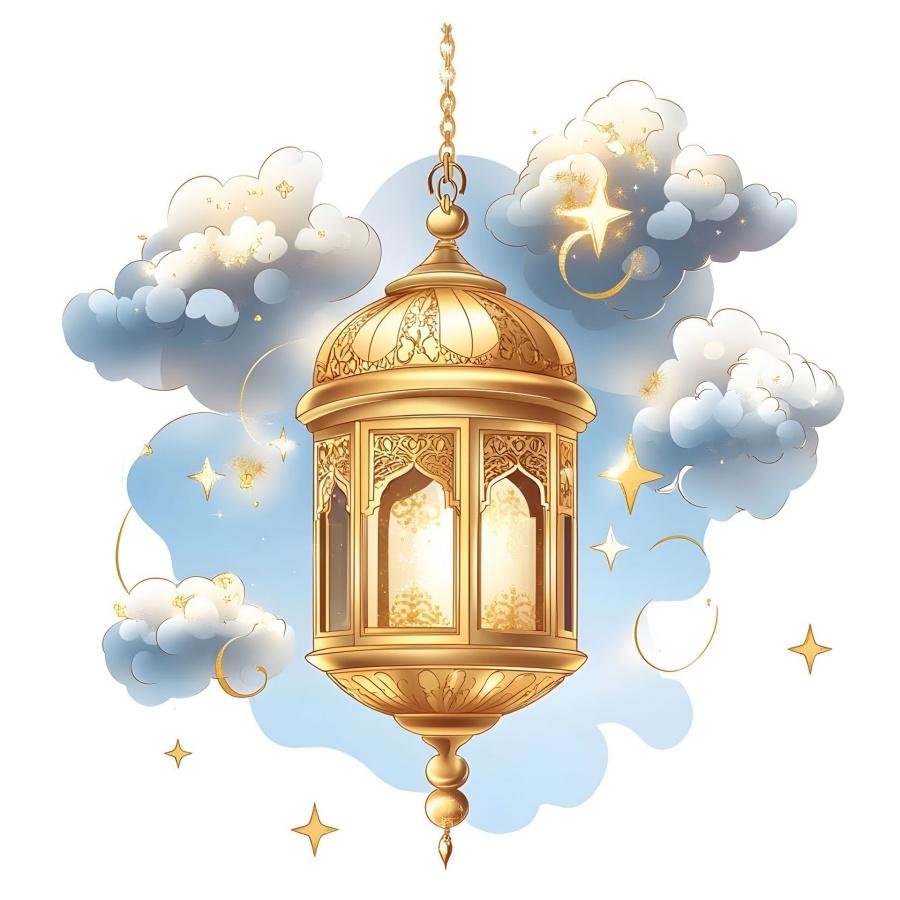 1pc Middle Eastern Ramadan decoration wall sticker Arab Eid al Fitr star chandelier sticker home store decoration sticker