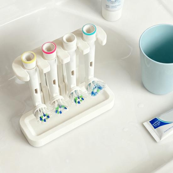 Toothbrush Head Holder Electric Toothbrush Head Stand Toothbrush Organizer Holds 4 Toothbrush Head for Oral-B Bathroom Sink Storage