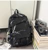 Schoolbag Backpack Female Junior High School Students Graffiti Backpack Male 1011 New Simple Design Large Capacity Multi-layer Student Schoolbag