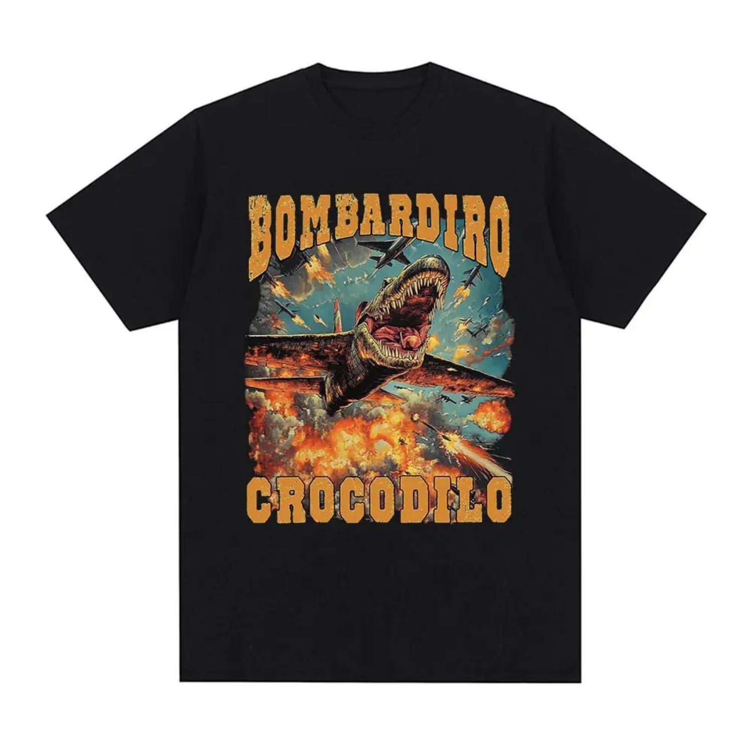 Bombardiro Crocodilo Забавный Крокодил Самолет Бомбардировщик Мем Графическая Футболка Женская Одежда Повседневные Футболки с Коротким Рукавом S