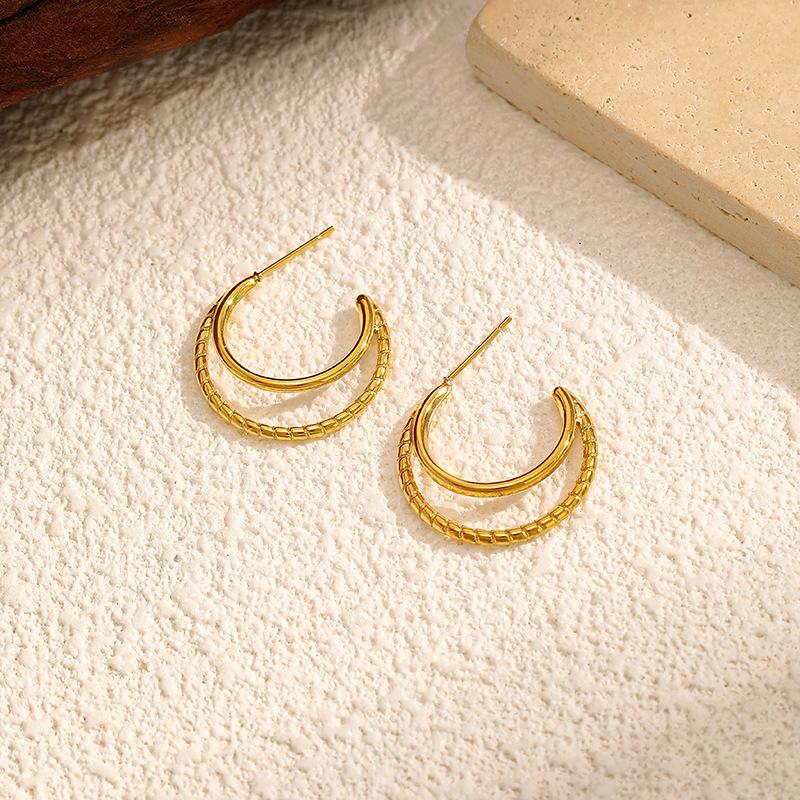 Minimalist Gold 316L Stainless Steel Earrings For Women Luxury Premium Tarnish Free Titanium Steel Stud Earrings Minimalist Ear Jewelry