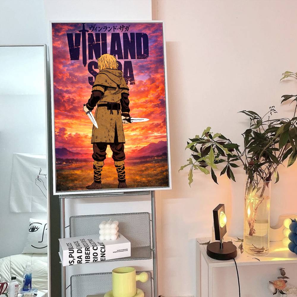 Anime V-Vinland Saga Vintage Posters Sticky Retro Kraft Paper Sticker DIY Room Bar Cafe Kawaii Room Decor
