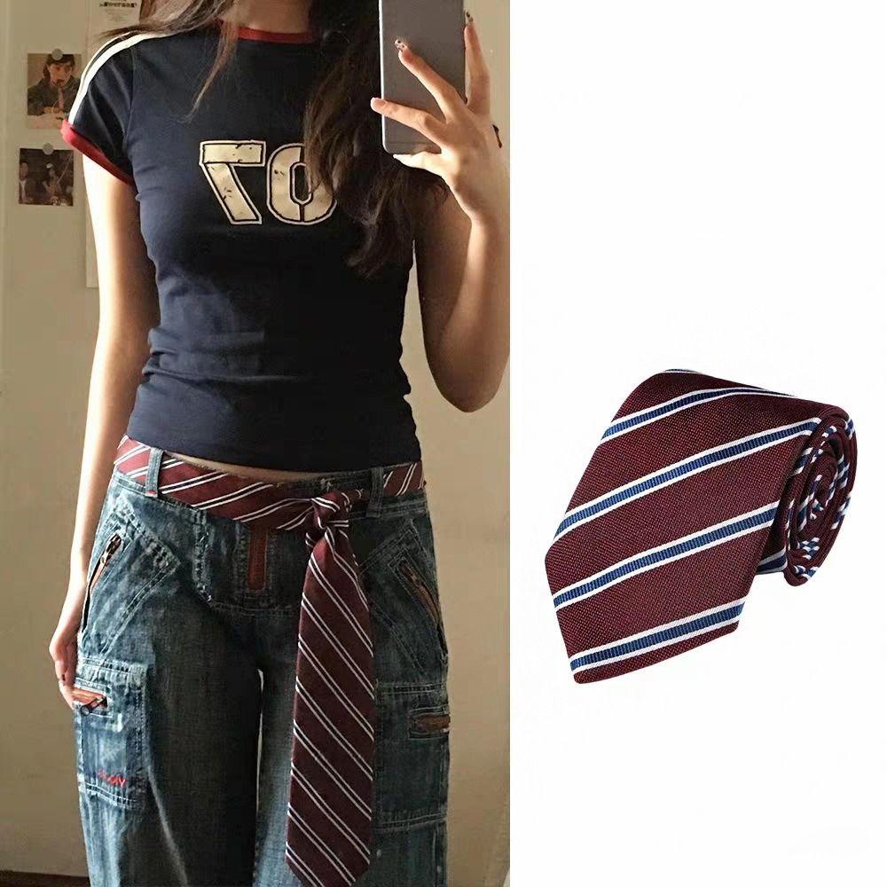 Simple Korean Striped Tie Printed Stripe JK Uniform Necktie Retro College Style JK Ties JK Uniform Decoration