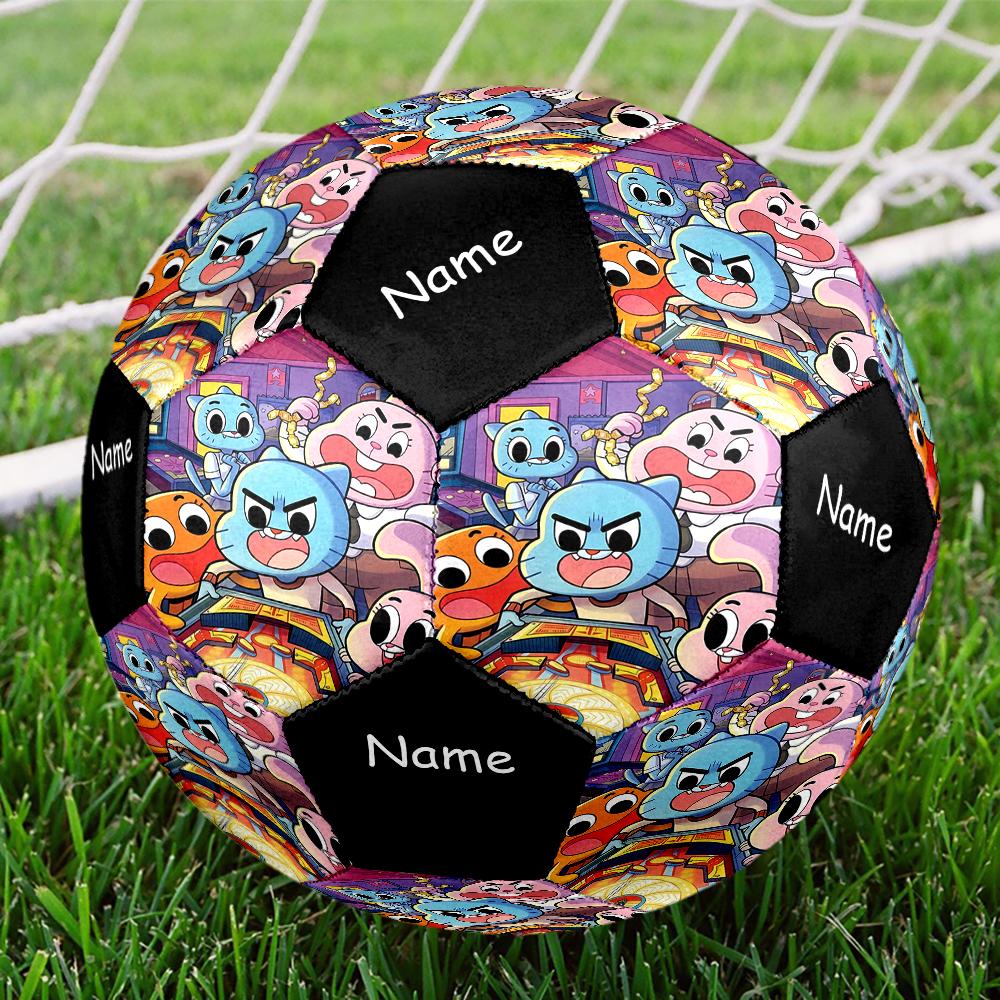 Custom Name The Amazing World of Gumball Theme Size 5 Soccer Ball, Suitable for Both Indoor and Outdoor Matches, a Gift Suitable for Everyone.