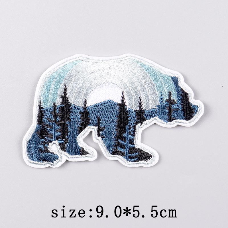 Wilderness Patch Iron On Patches For Clothing Outdoor Embroidered Patches On Clothes Camping Embroidery Patch Hook Loop Stickers